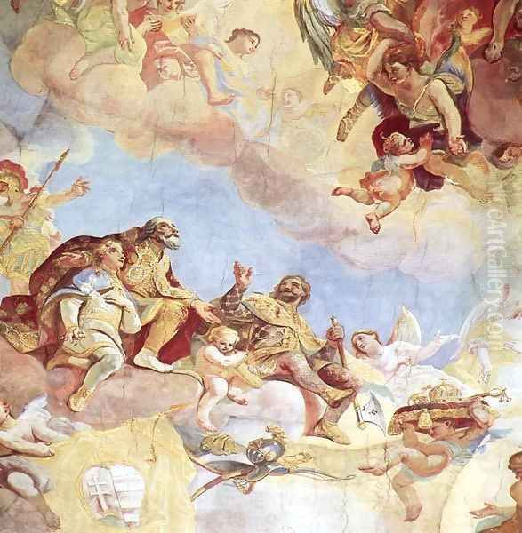 Triumph of the Trinity (detail) 1771 72 Oil Painting by Franz Anton Maulbertsch