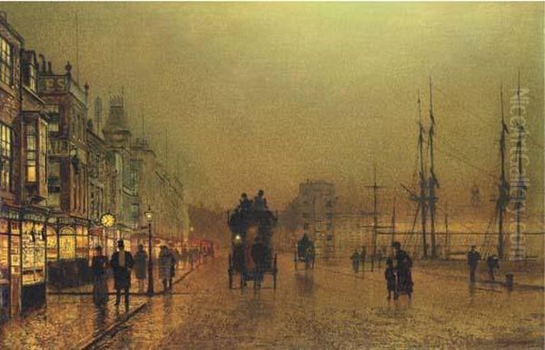 Glasgow, Twilight Oil Painting by John Atkinson Grimshaw