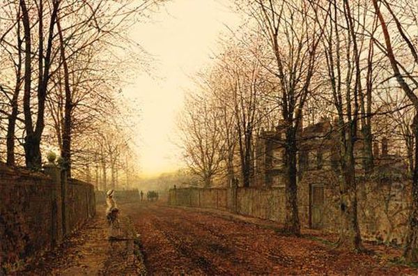 November Morning Oil Painting by John Atkinson Grimshaw