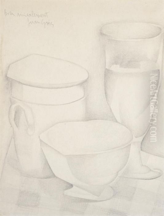 Nature Morte
Signe Et Dedicace Oil Painting by Juan Gris