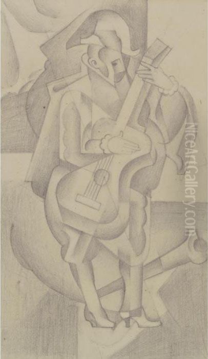 Homme A La Guitare Oil Painting by Juan Gris