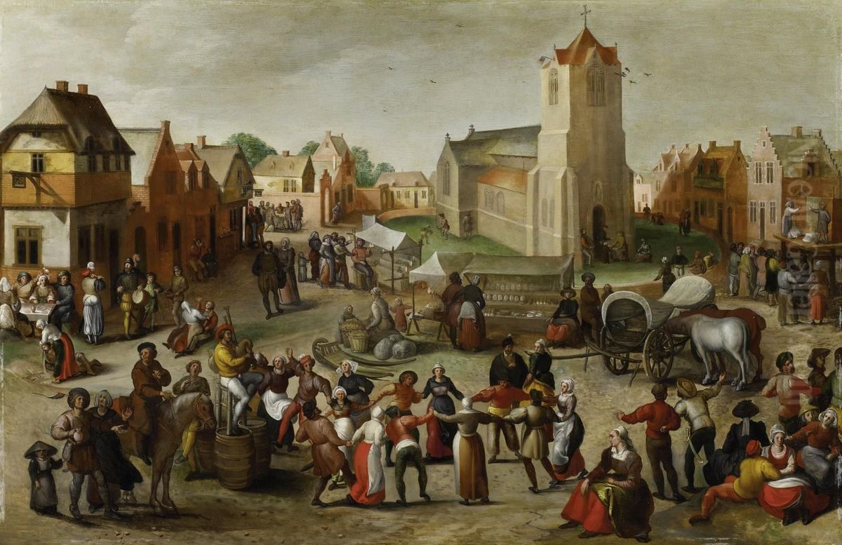 Village Feast Oil Painting by Gillis Mostaert