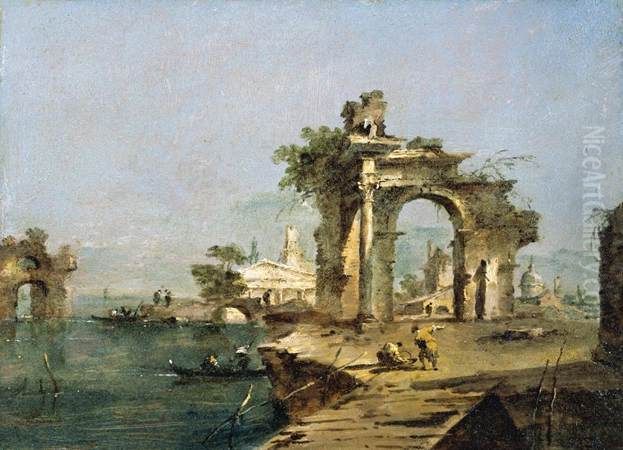 Venetian Capriccio Oil Painting by Francesco Guardi