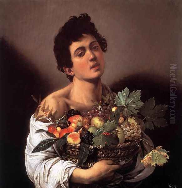 Boy with a Basket of Fruit Oil Painting by Caravaggio