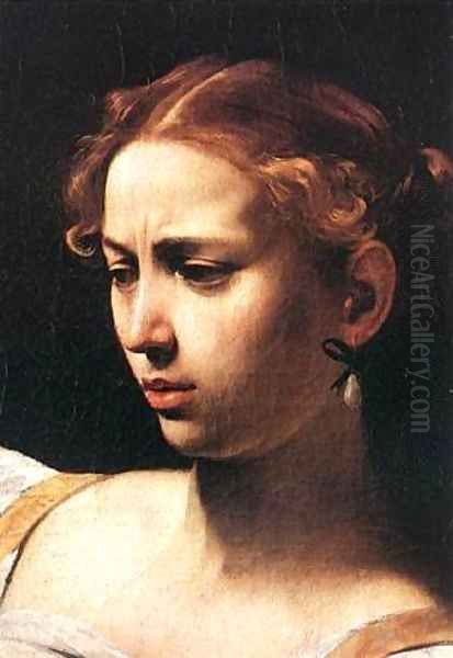Caravaggio Judith Beheading Holofernes detail1 Oil Painting by Caravaggio