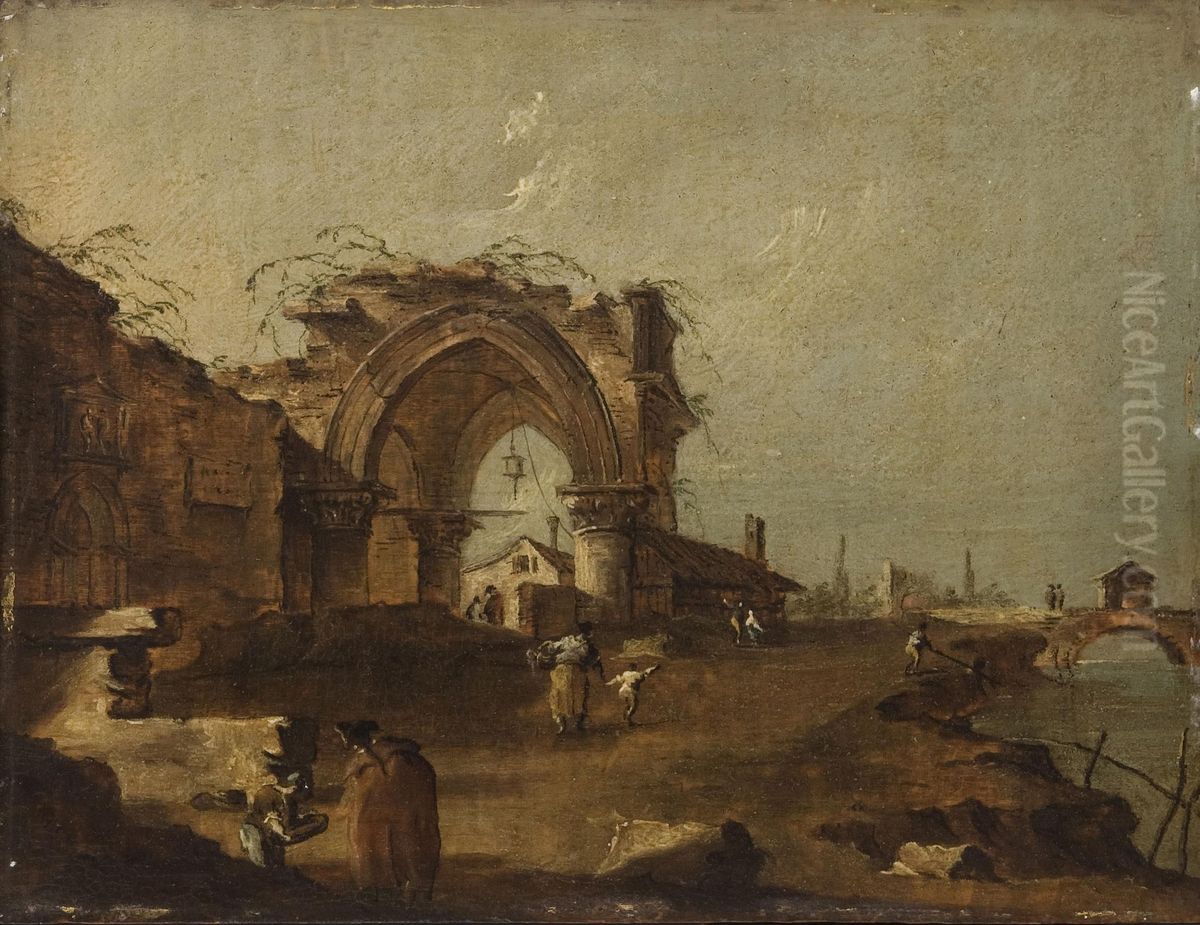 Capriccio With Ruins Oil Painting by Francesco Guardi