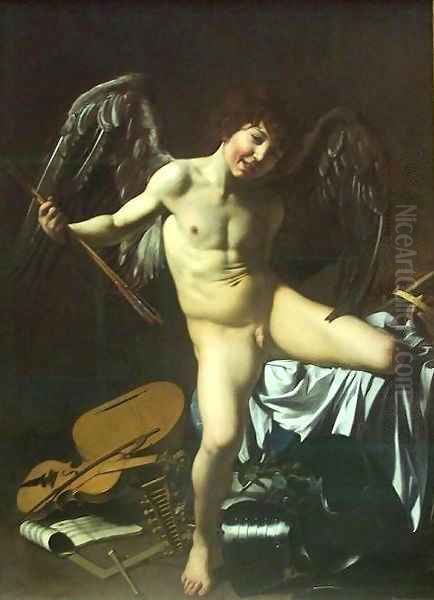 Victorious Cupid Oil Painting by Caravaggio