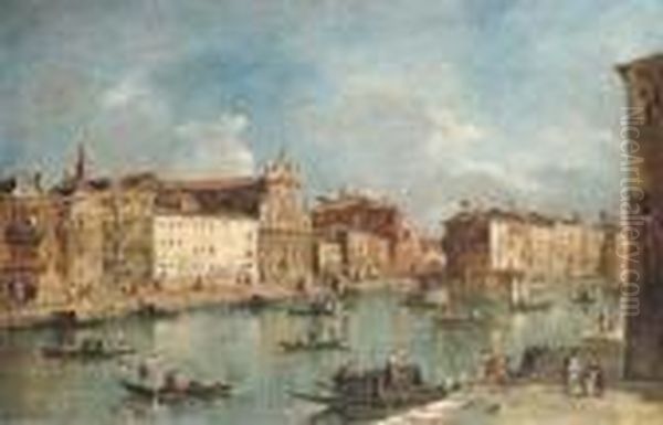 The Grand Canal, Venice, With 
The Church Of The Scalzi And The Riodi Spagna, From The Fondamenta Of S.
 Simone Piccolo Oil Painting by Francesco Guardi
