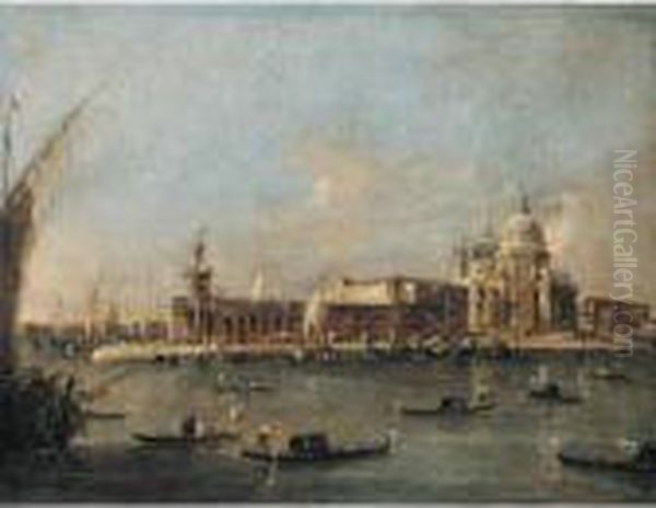 Venice, A View Of The Entrance 
To The Grand Canal With The Church Of Santa Maria Della Salute And The 
Punta Di Dogana Oil Painting by Francesco Guardi