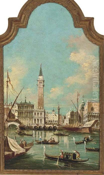 The Entrance To The Grand Canal,
 Venice, With The Doge's Palace,st. Mark's Cathedral And The Piazzetta Oil Painting by Francesco Guardi