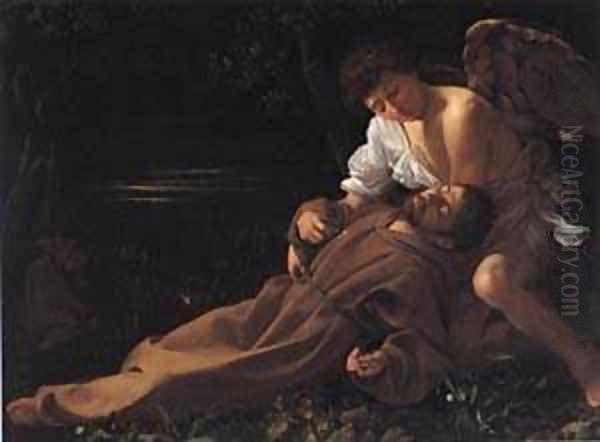 Saint Francis 1595 Oil Painting by Caravaggio