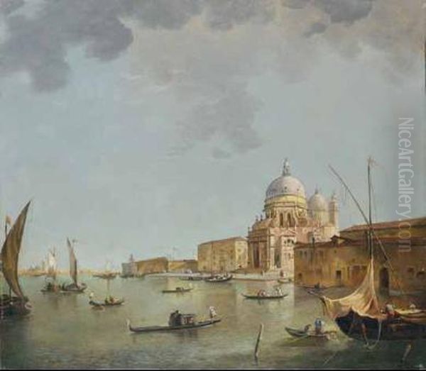 Venezia, Canal Grande Con La Chiesa Della Salute E 
Punta Della Dogana Oil Painting by Giacomo Guardi