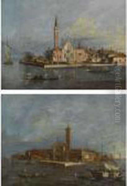 Venice, A View Of The Island Of S. Lazzaro Oil Painting by Giacomo Guardi