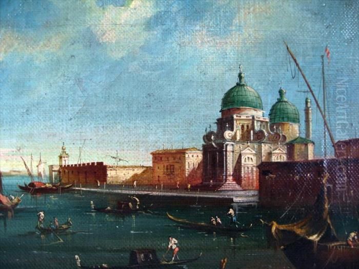 A View Of Santa Maria Dellasalute, Venice Oil Painting by Giacomo Guardi