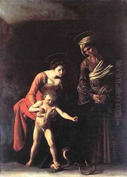 Madonna with the Serpent Oil Painting by Caravaggio