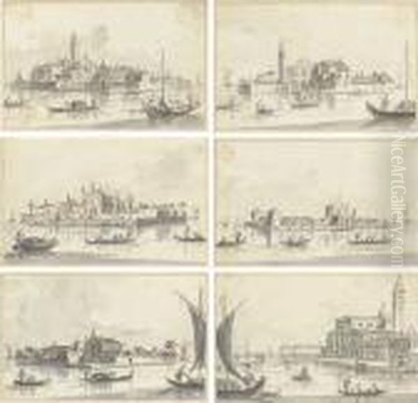 Six Views Of Islands In The 
Venetian Lagoon: San Clemente; Santospirito; Beata Vergine Del Rosario; 
The Lido With Sant'andrea;murano With San Cristoforo; And San Pietro In 
Castello Oil Painting by Giacomo Guardi