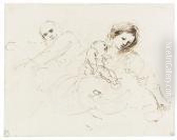 The Holy Family Oil Painting by Giovanni Francesco Barbieri