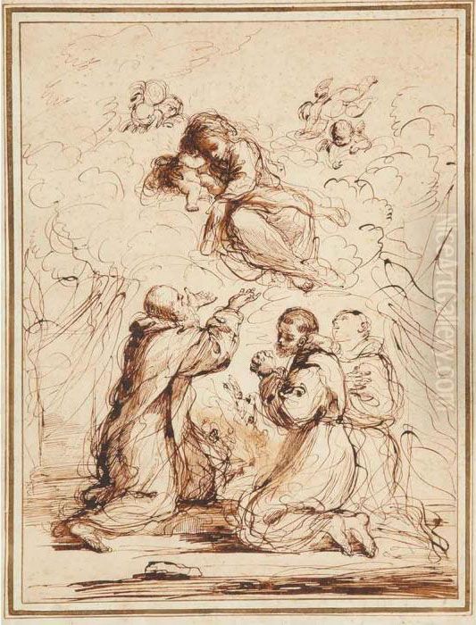 The Vision Of Saint Simon Stock Oil Painting by Giovanni Francesco Barbieri