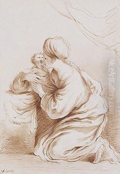 Virgen Con Elnino Oil Painting by Giovanni Francesco Barbieri