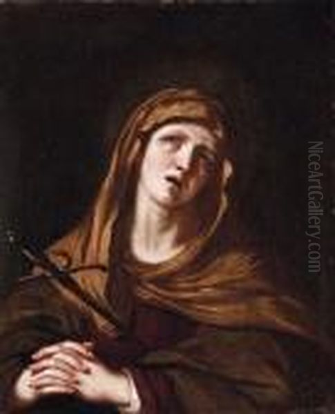 Our Lady Of Sorrows Oil Painting by Giovanni Francesco Barbieri