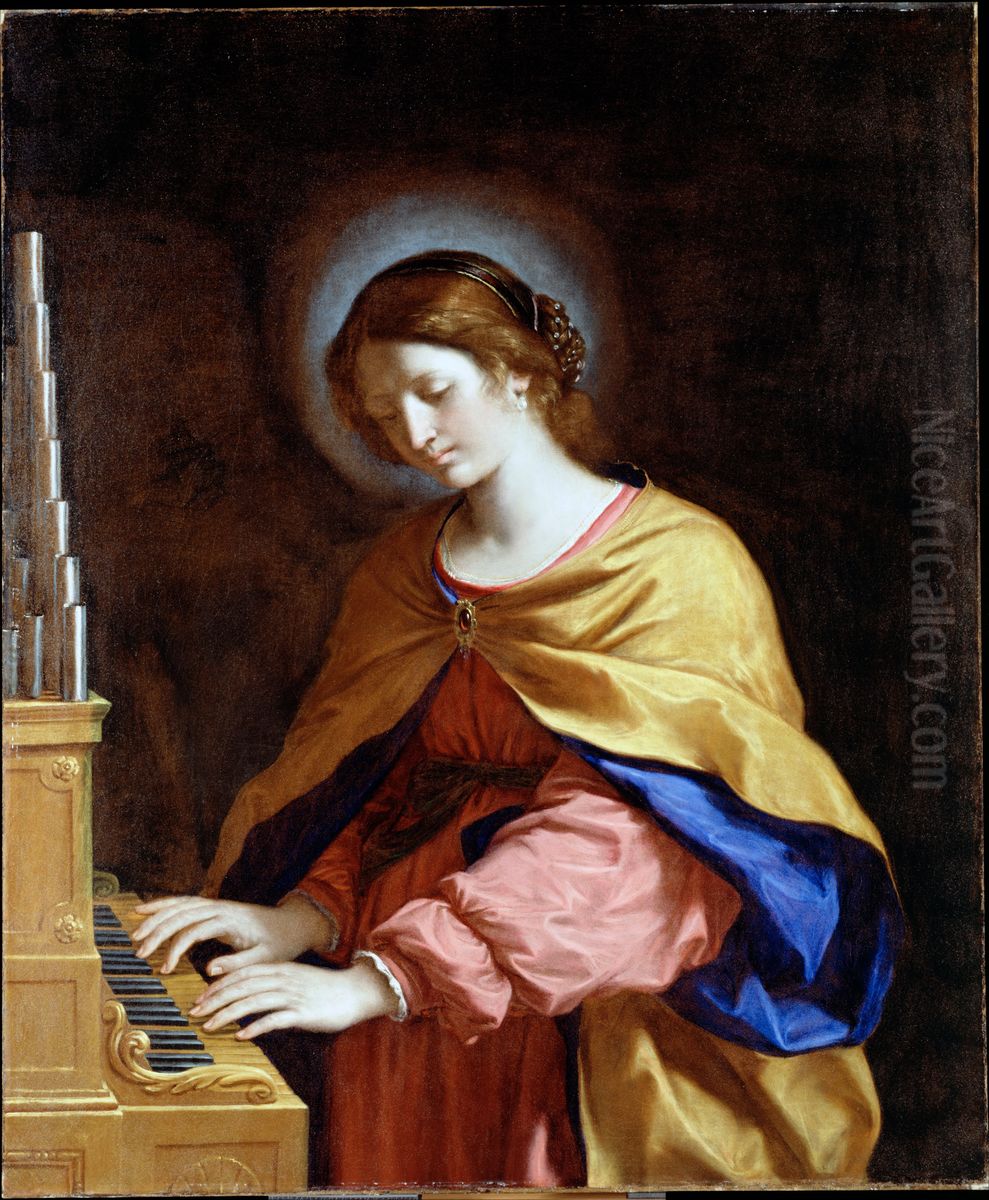 St. Cecilia Oil Painting by Giovanni Francesco Barbieri
