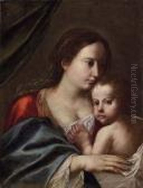 Madonna Col Bimbo Oil Painting by Giovanni Francesco Barbieri