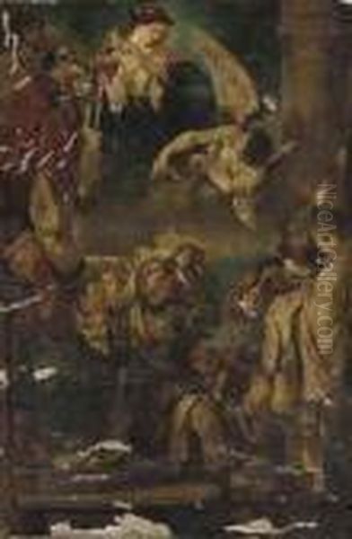 Saint William Of Aquitaine Receiving The Cowl Oil Painting by Giovanni Francesco Barbieri