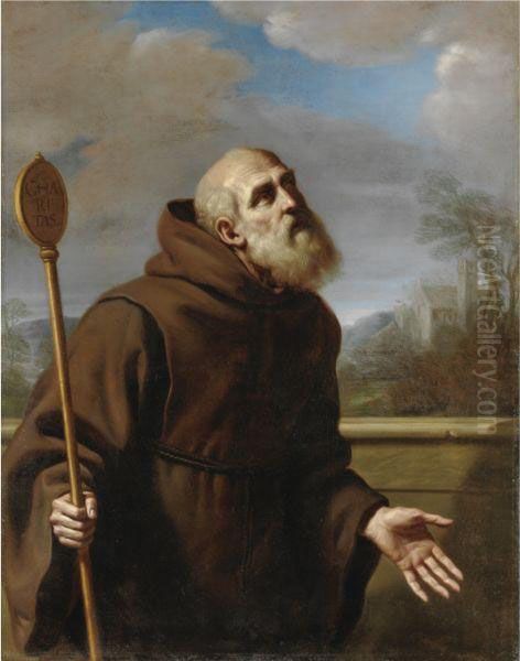 San Francesco Da Paola Oil Painting by Giovanni Francesco Barbieri
