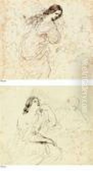 Saint Mary Magdalene In A Landscape Oil Painting by Giovanni Francesco Barbieri