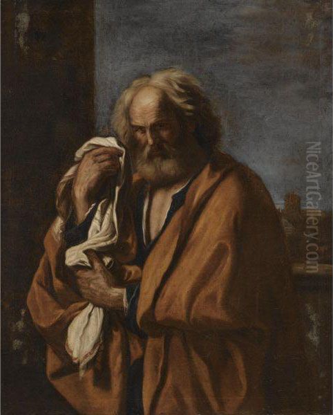 The Penitent Saint Peter Oil Painting by Giovanni Francesco Barbieri