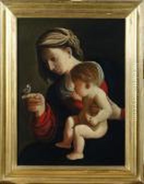 Madonna Col Bambino Oil Painting by Giovanni Francesco Barbieri