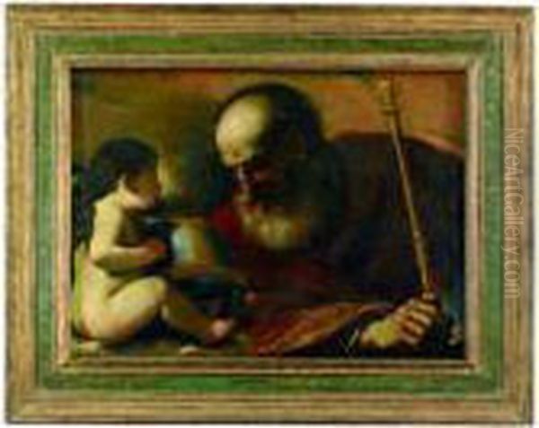 The Father And The Angel Oil Painting by Giovanni Francesco Barbieri