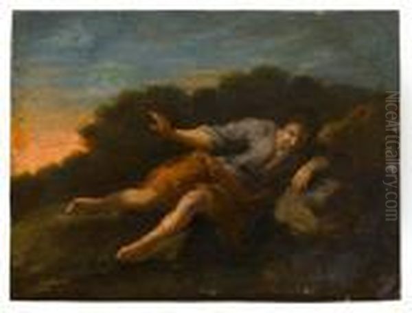 Narcissus Oil Painting by Giovanni Francesco Barbieri