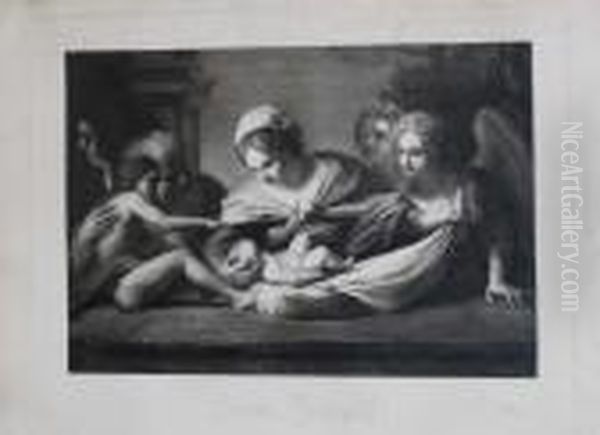 Sacra Famiglia Oil Painting by Giovanni Francesco Barbieri