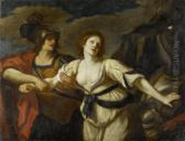 Rinaldo And Armida Oil Painting by Giovanni Francesco Barbieri