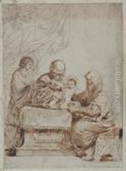 Circoncisione Oil Painting by Giovanni Francesco Barbieri