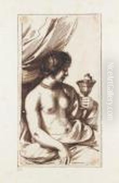 Cleopatre Oil Painting by Giovanni Francesco Barbieri