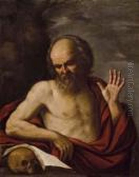 San Girolamo Oil Painting by Giovanni Francesco Barbieri