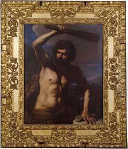 Ercole Che Brandisce La Clava Oil Painting by Giovanni Francesco Barbieri