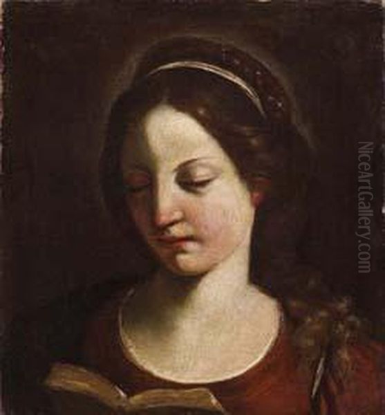 Madonna Leggente Oil Painting by Giovanni Francesco Barbieri