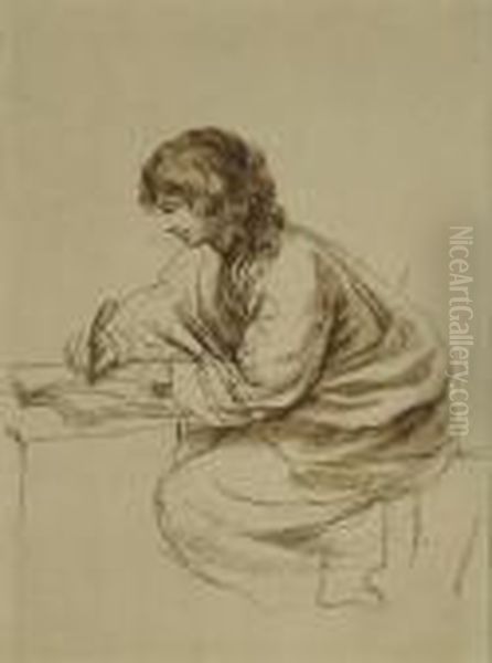 Scholar In Study Oil Painting by Giovanni Francesco Barbieri