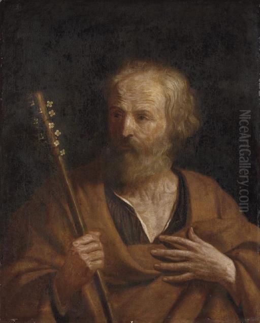 Saint Joseph With The Flowering Staff Oil Painting by Giovanni Francesco Barbieri