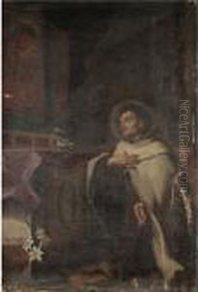 The Vision Of Saint Anthony Of Padua Oil Painting by Giovanni Francesco Barbieri