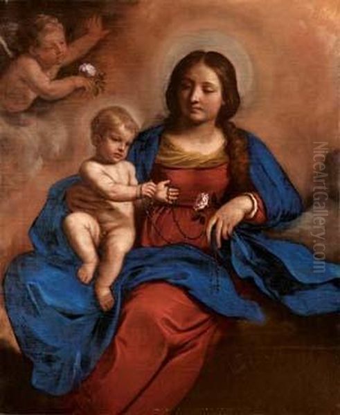 Madonna Del Rosario Oil Painting by Giovanni Francesco Barbieri