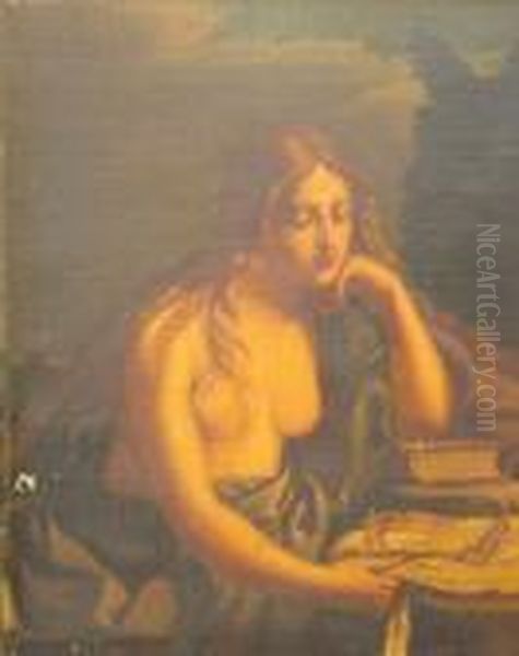 The Penitent Mary Magdalen Oil Painting by Giovanni Francesco Barbieri