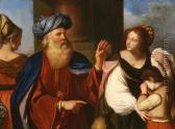 The Expulsion Of Hagar And Ishmael Oil Painting by Giovanni Francesco Barbieri