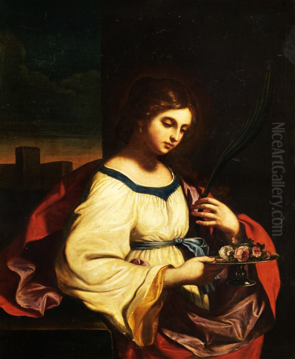 Saint Agatha Oil Painting by Giovanni Francesco Barbieri