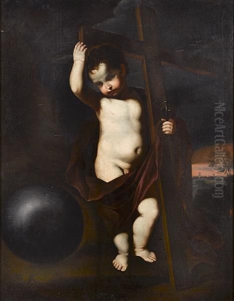 The Infant Christ Holding The Instruments Of The Passion Oil Painting by Giovanni Francesco Barbieri