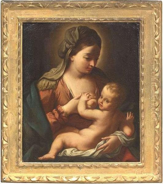 Madonna Oil Painting by Giovanni Francesco Barbieri
