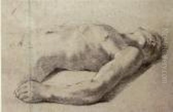 A Reclining Nude Oil Painting by Giovanni Francesco Barbieri